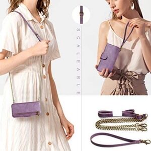 Pamano Faux Leather Purple Crossbody or Wristlet Cellphone Wallet for Galaxy 20